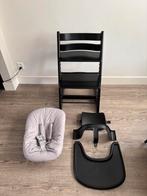 Complete zwarte Stokke Tripp Trapp kinderstoel, Kinderen en Baby's, Kinderstoelen, Ophalen, Zo goed als nieuw, Meegroeistoel