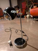 Vintage bureau tafel lampje zwart met nikkel, Ophalen of Verzenden, Zo goed als nieuw, Minder dan 50 cm