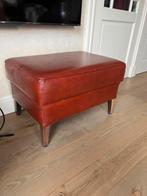 Leren poef voetenbank hocer, Minder dan 50 cm, 50 tot 75 cm, Leer, Ophalen of Verzenden