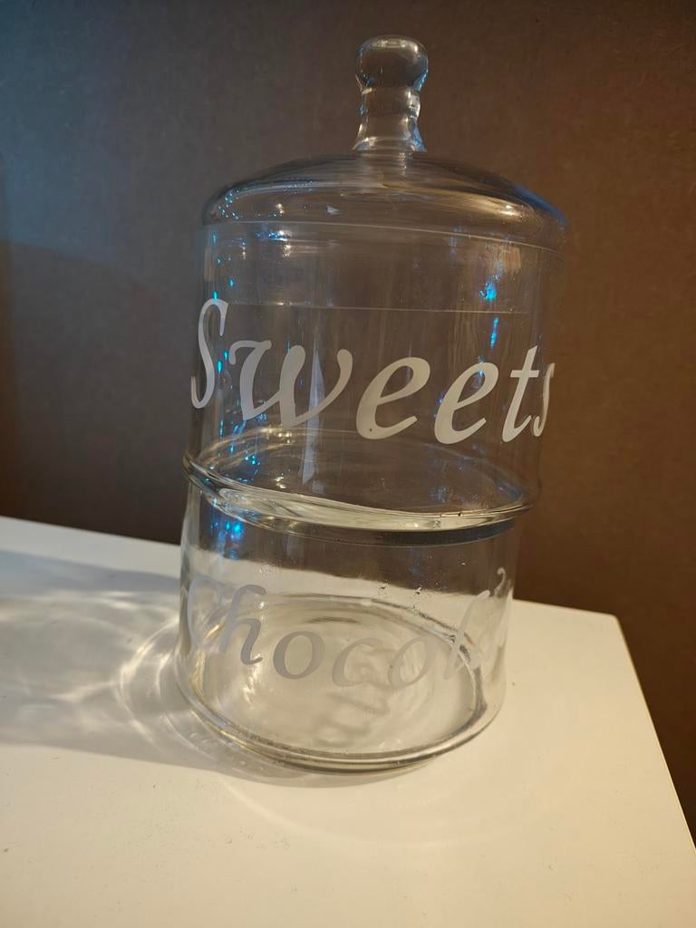Glazen Snoeppot met Deksel - 30cm, Ophalen, Zo goed als nieuw