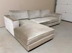 Velvet Champagne Hoekbank | Volledig gereinigd!, Ophalen, Gebruikt, Hoekbank, 300 cm of meer