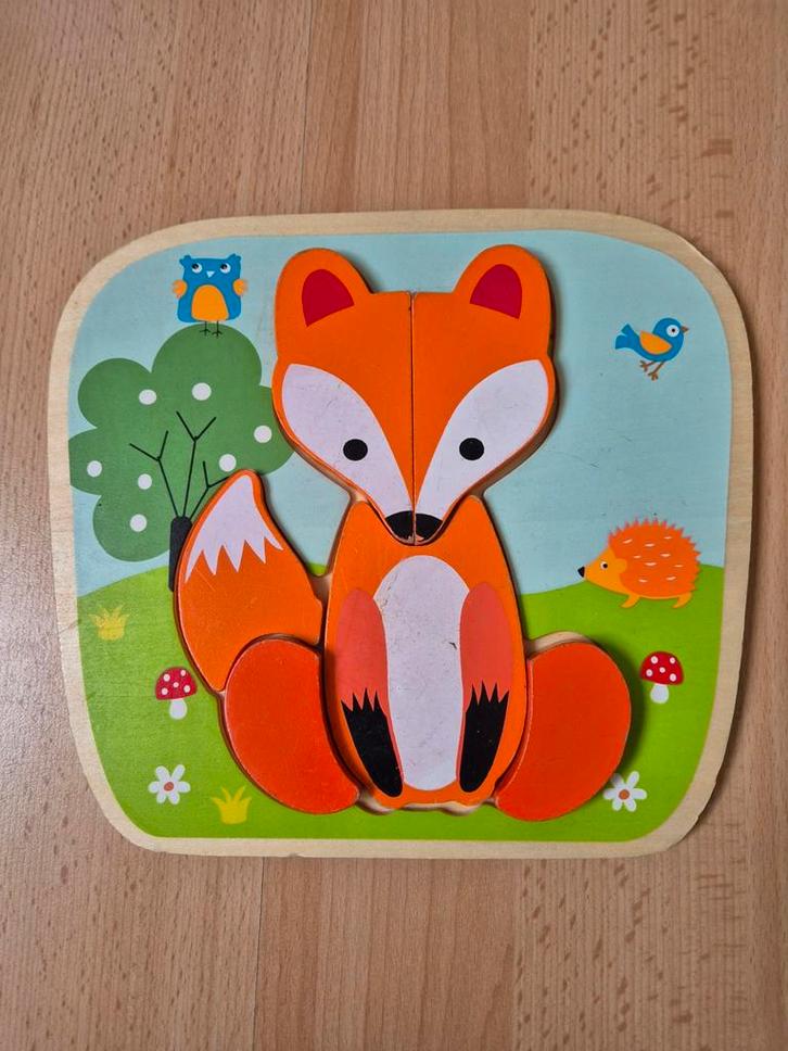 Houten Puzzel Vosje, Kinderen en Baby's, Speelgoed | Kinderpuzzels, Ophalen of Verzenden