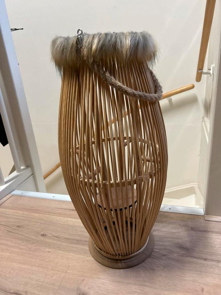 Houten lantaarn met touw, Antiek en Kunst, Antiek | Woonaccessoires, Ophalen of Verzenden