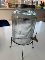 Drankdispenser Glazen Vat met tapkraan, 5.0 l, Ophalen, Zo goed als nieuw
