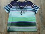 T-shirt blauw / groen gestreept maat 44 / 46 shirt, Kleding | Dames, T-shirts, Blauw, Maat 46/48 (XL) of groter, Ophalen of Verzenden
