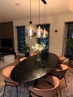 Luxe ovale eettafel zwart Zitmaxx Oslo design 240cm lang, 100 tot 150 cm, 200 cm of meer, Ophalen of Verzenden, Zo goed als nieuw