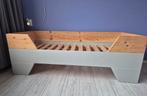 Steigerhouten juniorbed 160x70, Ophalen, 140 tot 160 cm, 70 tot 85 cm, Lattenbodem