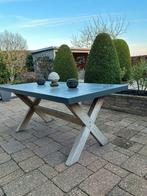 Tuintafel, x-poten acaciahout, cement-fibre blad 180/90, Ophalen, Gebruikt, Rechthoekig