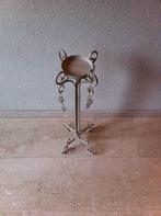 Staande kandelaar ijzer beige H 65 cm Br 15 cm, Huis en Inrichting, Woonaccessoires | Kandelaars en Kaarsen, 50 tot 75 cm, Beige