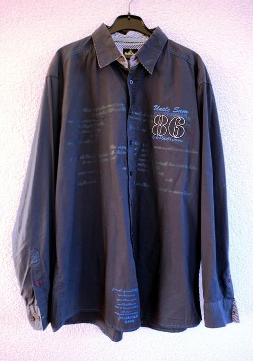 Blauw overhemd van Uncle Sam maat XL, Kleding | Heren, Overhemden, Zo goed als nieuw, Halswijdte 43/44 (XL), Blauw, Ophalen of Verzenden