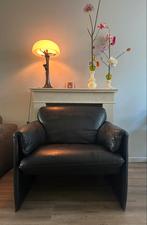 zwarte design fauteuil leolux Bora bora vintage, Huis en Inrichting, Fauteuils, Ophalen of Verzenden, Gebruikt, 75 tot 100 cm
