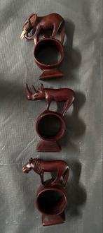 Houten Servetringen Afrikaanse Dieren, Huis en Inrichting, Ophalen of Verzenden, Zo goed als nieuw, Hout, Los bestek