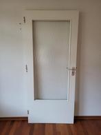 Stompe deur met beslag & slot (200x87), Doe-het-zelf en Verbouw, Ophalen, Gebruikt, Binnendeur, Glas