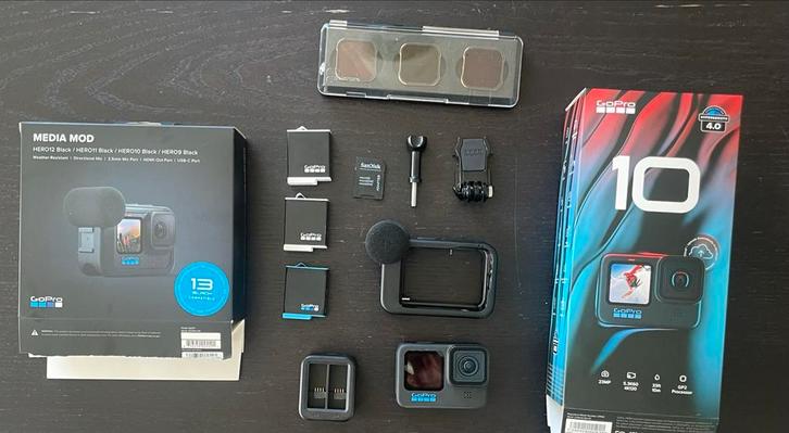 GoPro 10 met veel accessoires, Audio, Tv en Foto, Actiecamera's, Zo goed als nieuw, GoPro, Ophalen of Verzenden