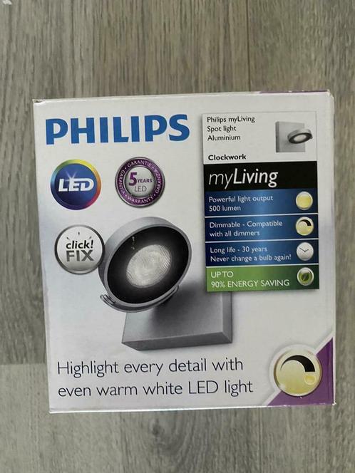 Opbouwspot Philips myLiving Clockwork nieuw in doos, Huis en Inrichting, Lampen | Spots, Nieuw, Plafondspot of Wandspot, Metaal of Aluminium