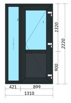 Kunstof Deur met zijlicht antraciet, Doe-het-zelf en Verbouw, Deuren en Horren, Ophalen of Verzenden, Nieuw, Buitendeur, 215 cm of meer