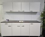 Bruynzeel Keuken 220cm Magnolia met Pelgrim Koelkast NIEUW, Huis en Inrichting, Keuken | Complete keukens, Wit, Nieuw, Enkelwandige keuken