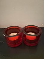 Rode waxinelichtjes van glas, Overige materialen, Ophalen of Verzenden, Zo goed als nieuw, Minder dan 25 cm