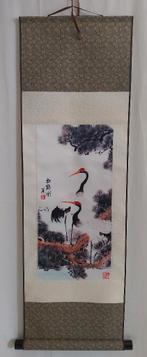 Chinese zijden rol - 2 Reigers - Giclee, Antiek en Kunst, Ophalen of Verzenden