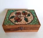 Vintage Olijfhouten sieradenkistje met mozaiek steentjes, Ophalen