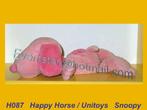 H087 Hond - Unitoys of Happy Horse ? : roze hondje Snoopy, Ophalen, Hond
