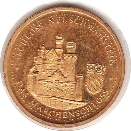 Penning Schloss Neuschwanstein Bayern, Postzegels en Munten, Penningen en Medailles, Overige materialen, Buitenland, Verzenden