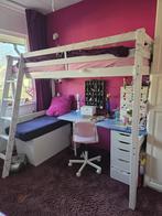 Hoogslaper wit grenen 100x200, Ophalen, Gebruikt, Hoogslaper