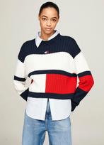 Tommy hilfiger colorblock badge sweater nieuw, Blauw, Nieuw, Ophalen of Verzenden, Maat 36 (S)