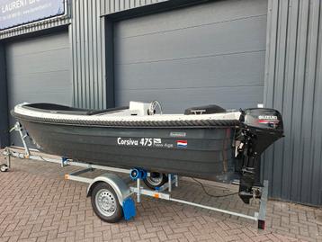 Mooie Corsiva 475 New Age + Suzuki 9,9PK 4 Takt  beschikbaar voor biedingen