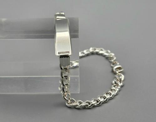 Zilveren plaat gourmet armband met lobsterslot. 2025/427., Sieraden, Tassen en Uiterlijk, Armbanden, Nieuw, Zilver, Zilver, Ophalen of Verzenden