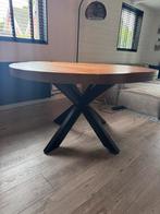 Ronde eettafel met stalen poten (130 cm), Huis en Inrichting, Ophalen, Gebruikt, Rond, Vijf personen of meer