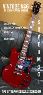 NIEUWE VINTAGE VS6 CHERRY RED BY JOHN HORNBY SKEWES SG STYLE, Ophalen of Verzenden, Nieuw, Solid body, Overige merken