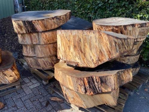 Hele grote houten schijven voor tafels te maken of haardhout, Tuin en Terras, Haardhout, Blokken, Overige houtsoorten, 6 m³ of meer