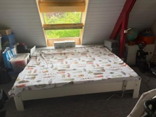 Auping Auronde 200x200x34,5 cm, Huis en Inrichting, Slaapkamer | Bedden, Gebruikt, Tweepersoons, 180 cm, 200 cm, Hout, Wit, Verstelbaar