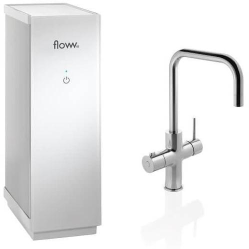 Floww boiler en 2 kranen. Gehele set. 3 Liter kokend water, Witgoed en Apparatuur, Waterkokers, Gebruikt, 2 liter of meer, Rvs
