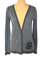Sandwich vest, cardigan, gestreept vestje, grijs, Mt. M, Kleding | Dames, Maat 38/40 (M), Verzenden, Zo goed als nieuw, Grijs