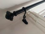 Zwarte Gordijnroede - 343 cm lang, Huis en Inrichting, Ophalen, Zwart, Zo goed als nieuw, 200 cm of meer