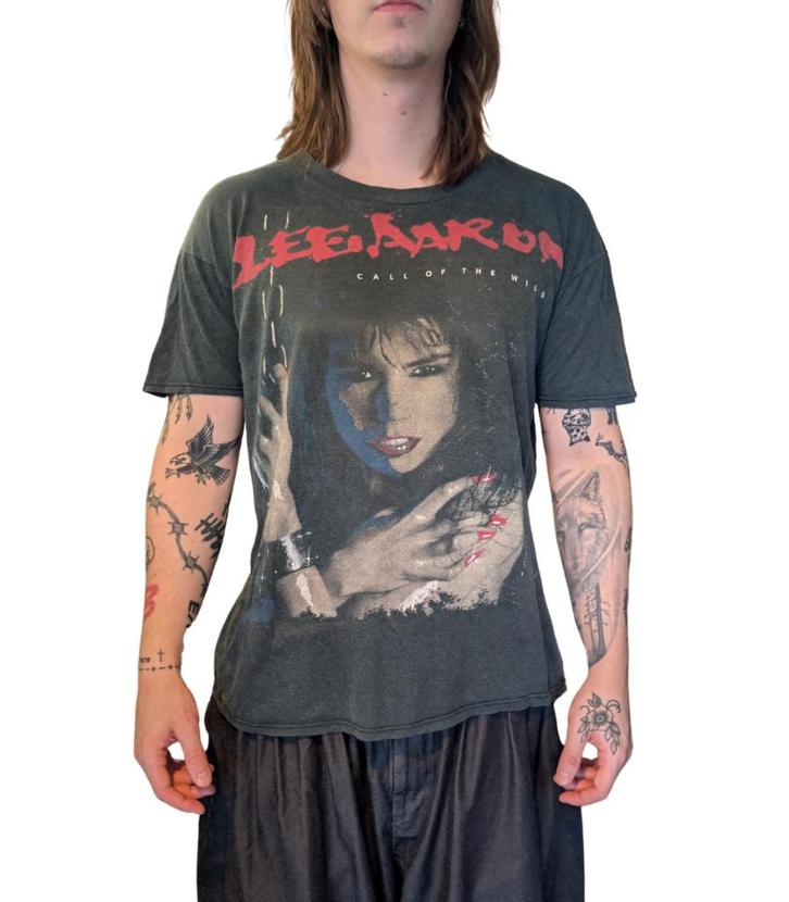Lee Aaron “Call of the Wild” European Tour 1985 tee Size XL, Kleding | Heren, T-shirts, Zo goed als nieuw, Maat 56/58 (XL), Zwart