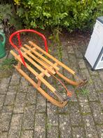Houten slee met rode beugel, Kinderen en Baby's, Speelgoed | Buiten | Skelters, Ophalen of Verzenden, Gebruikt, Overige merken