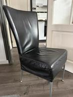 Eetstoelen 6 stuks echt leer, Ophalen, Zwart, Leer, Zo goed als nieuw