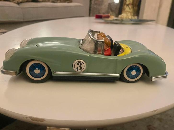 Vintage Blikken Raceauto - 1950  Verzamelaarsobject, Hobby en Vrije tijd, Modelauto's | 1:18, Gebruikt, Auto, Overige merken, Ophalen of Verzenden