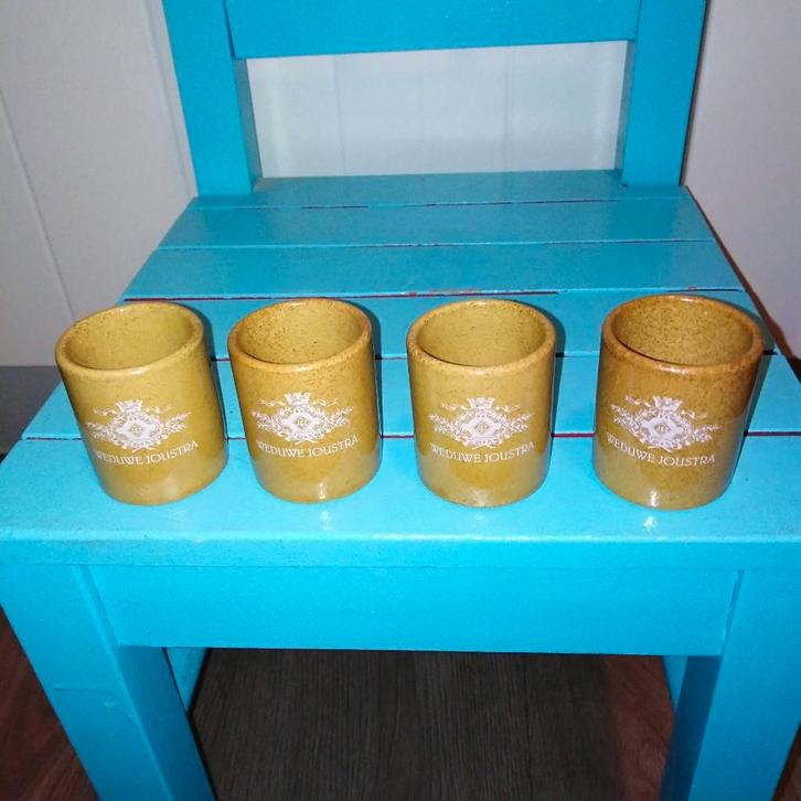 Weduwe joustra borrelglaasjes 4 stuks, Verzamelen, Glas en Borrelglaasjes, Gebruikt, Overige typen, Ophalen