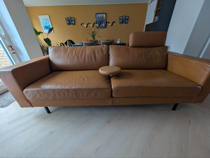 Mooie lederen Montel bank, Huis en Inrichting, Banken | Bankstellen, Zo goed als nieuw, Rechte bank, Vierpersoons of meer, 200 tot 250 cm