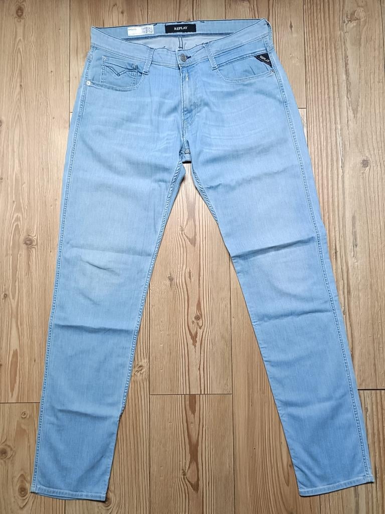 Replay anbass stretch maat 33-34, Ophalen of Verzenden, Zo goed als nieuw, Blauw, W33 - W34 (confectie 48/50)