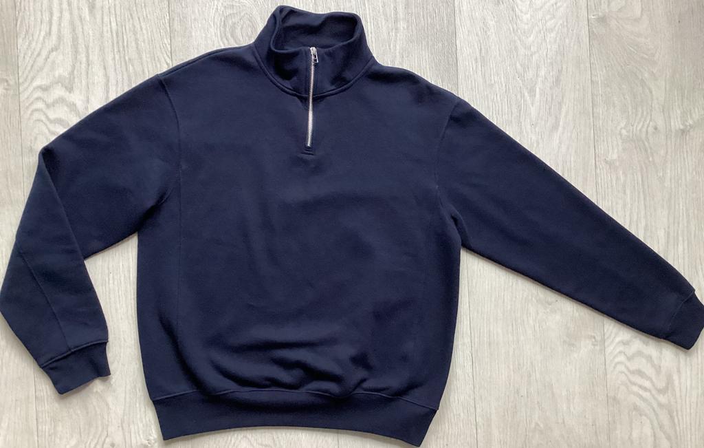 Donkerblauwe sweater trui met rits maatM van de zara, Ophalen of Verzenden, Zo goed als nieuw, Maat 48/50 (M), Blauw
