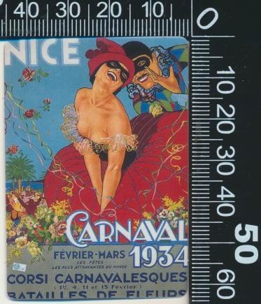 Sticker: Carnaval 1934 - Nice, Verzamelen, Stickers, Zo goed als nieuw, Film, Tv of Omroep, Ophalen of Verzenden