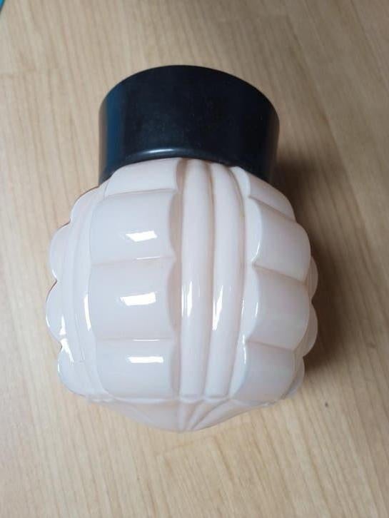 Prachtige roze Thabur plafondlamp jaren 30 top staat., Ophalen of Verzenden, Zo goed als nieuw, Glas, Art Deco stijl, BAUHAUS