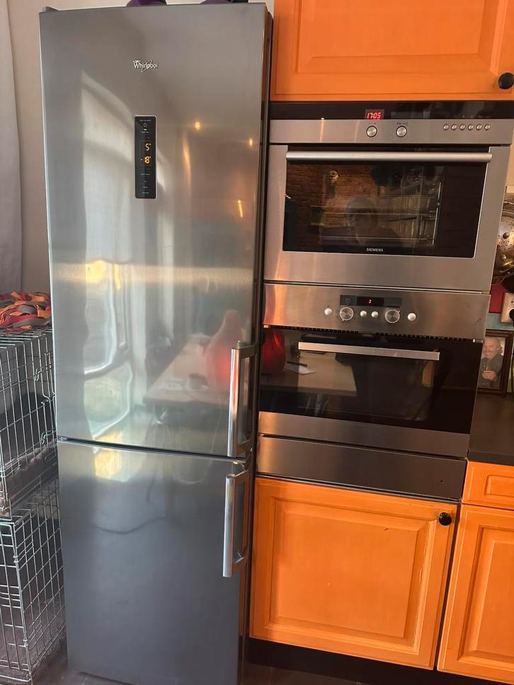 Grote Whirlpool dubbeldeurs koelkast A+++, Witgoed en Apparatuur, Koelkasten en IJskasten, Zo goed als nieuw, Met aparte vriezer