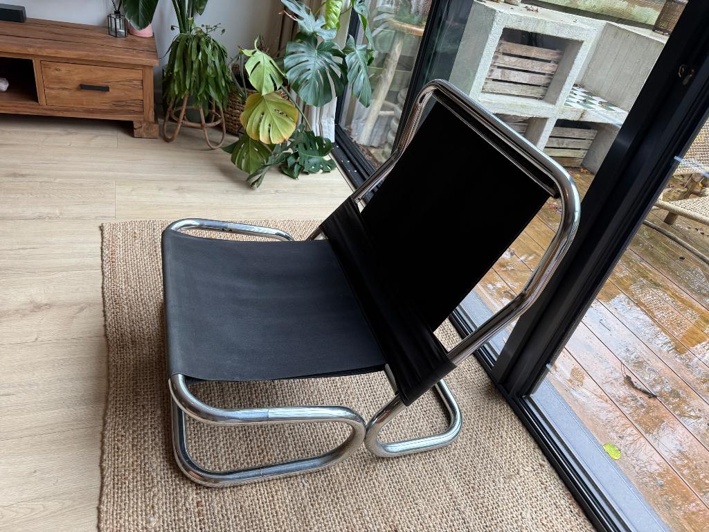 Vintage stoel, Overige materialen, Gebruikt, Zwart, Vintage