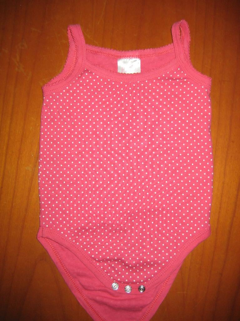 Roze body met witte punten, 74/80, Piep, Kinderen en Baby's, Babykleding | Maat 74, Ophalen of Verzenden, Zo goed als nieuw, Meisje